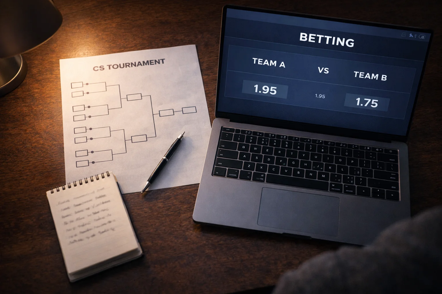 Verschiedene CS:GO Wettarten wie Siegwette und Handicap auf einem Bildschirm dargestellt